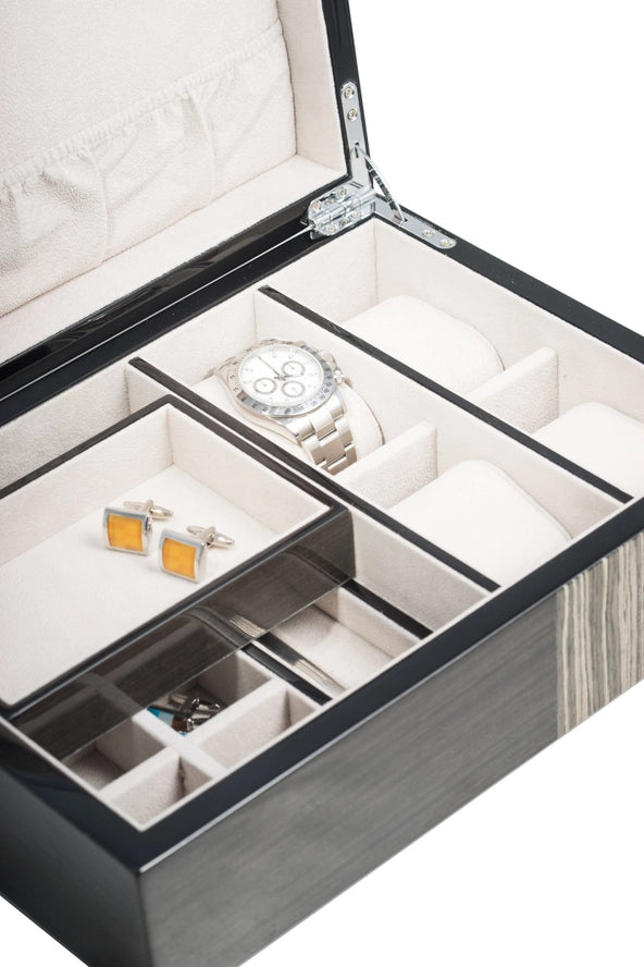 Grey Jewelry Box with Stripe