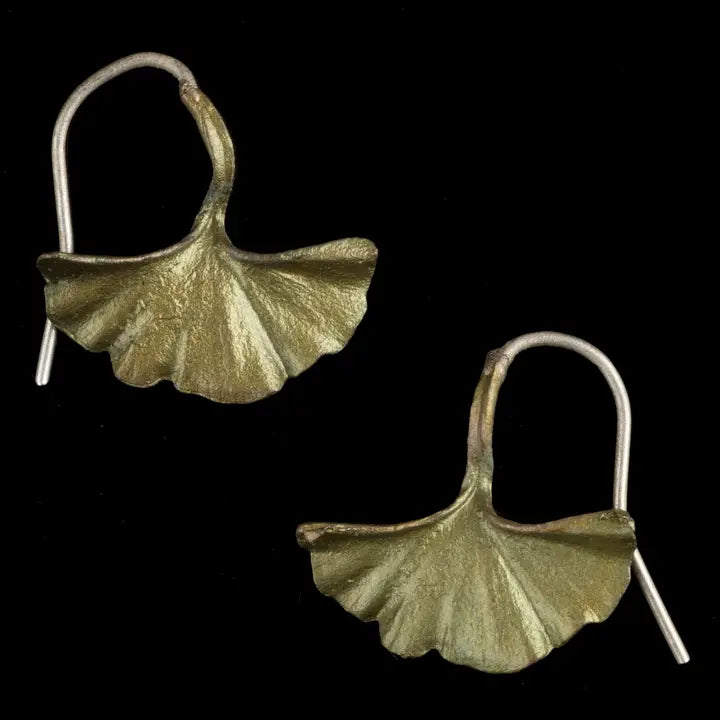 Ginkgo Single Leaf Wire Earrings