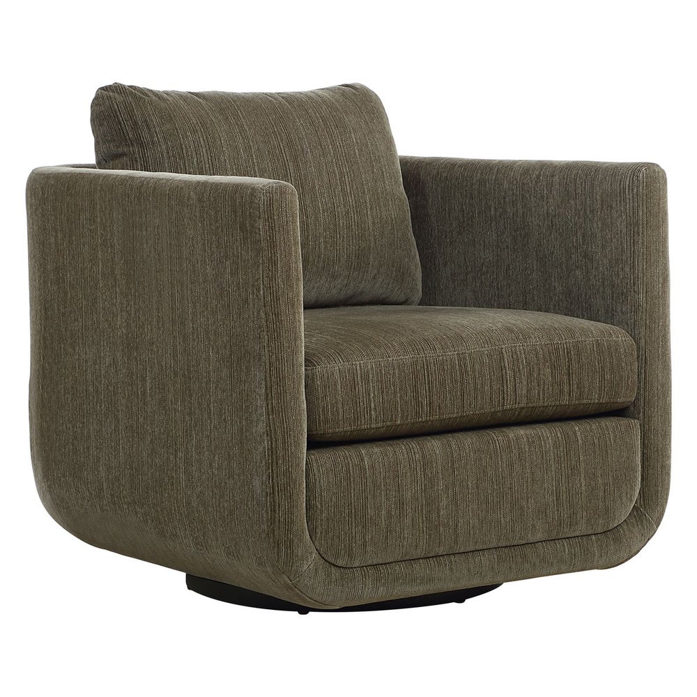 Chenille Rounded Frame Swivel Chair