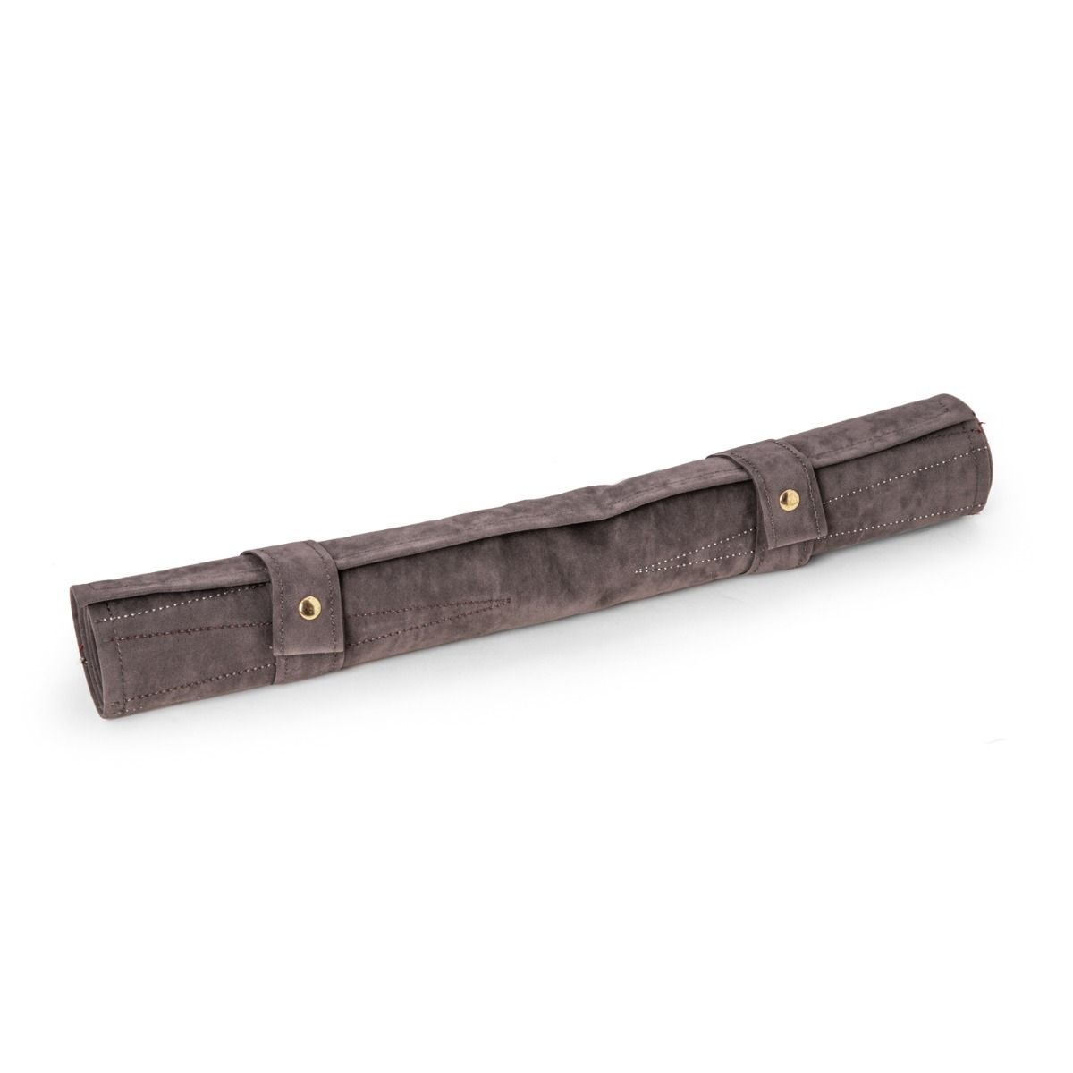 Grey Suede Roll-up Backgammon Travel Set