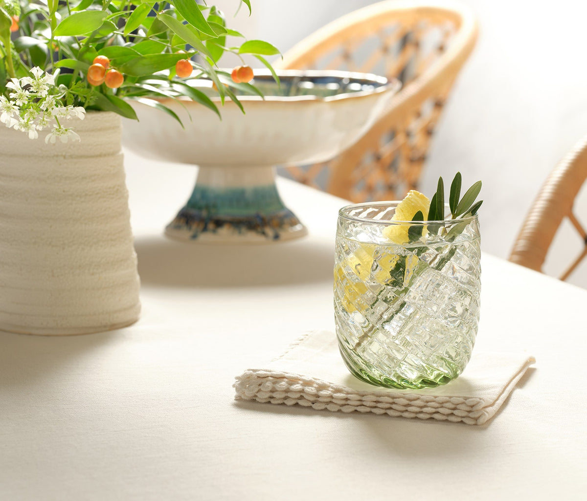 Florence Olive Green Handblown Tumbler