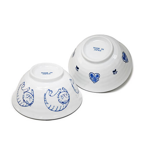 Set/2 Cat Bowls with Chopsticks