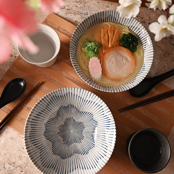 36oz 7.75"Dx3"H 2PC BOWL SET W/CHOPS/SPOONS