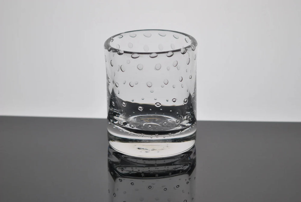 Clear Bubble Handblown Tumbler