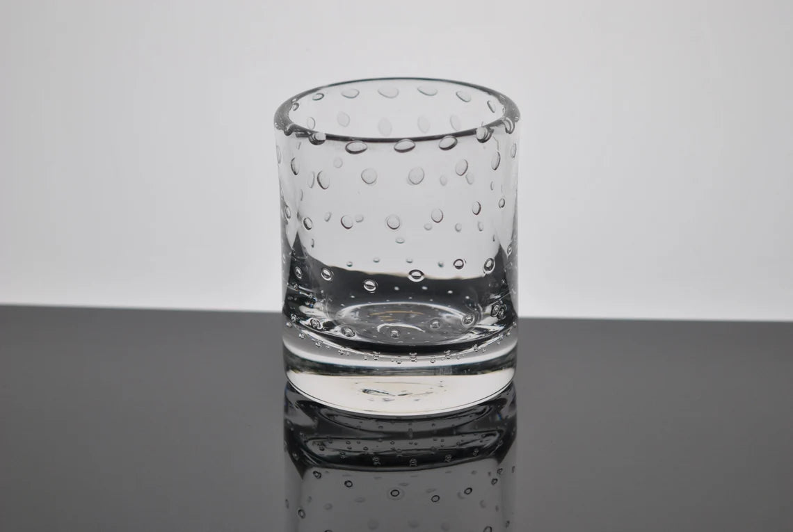 Clear Bubble Handblown Tumbler