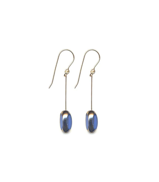 Blue Bean Drop Earring