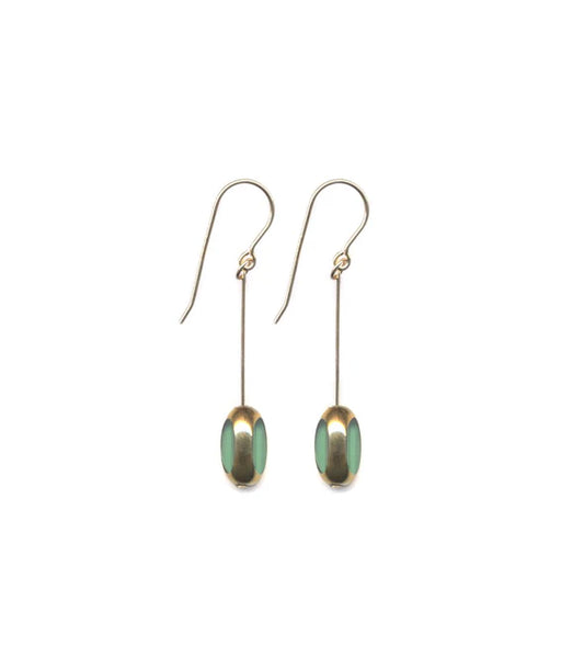 Light Green Bean Drop Earrings