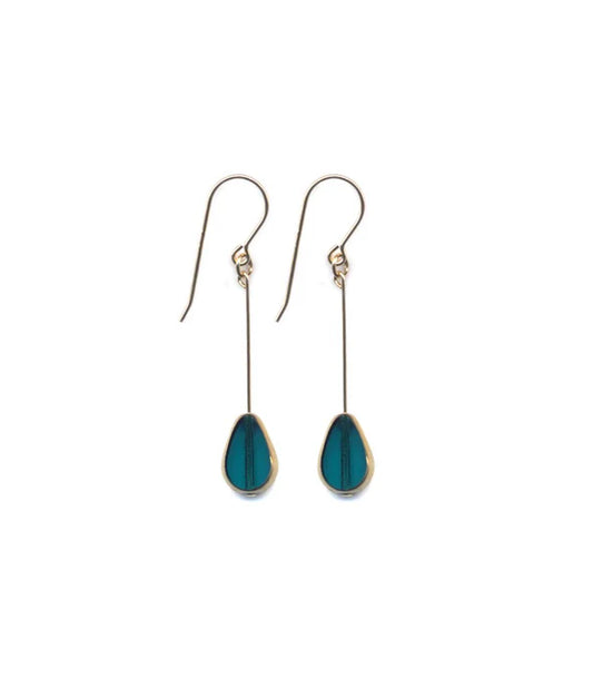 Teal Petal Earrings