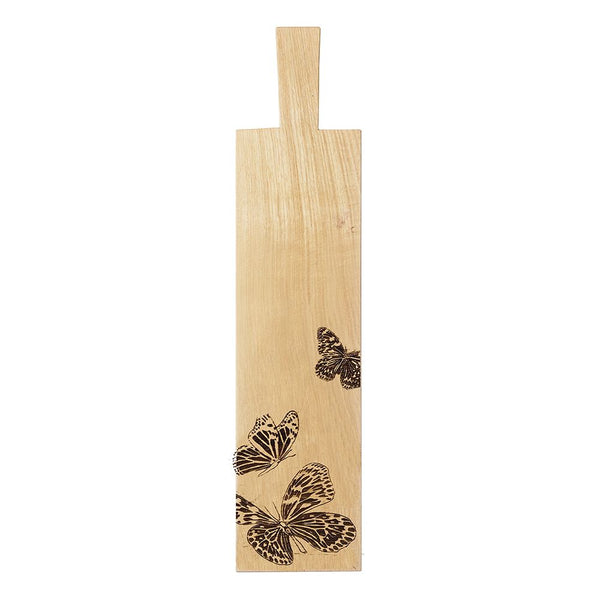 Butterfly Design Long Oak Serving Paddle