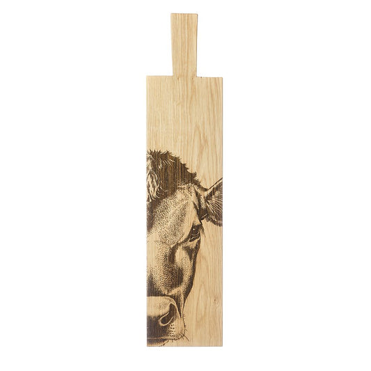 Cow Design Long Oak Serving Paddle