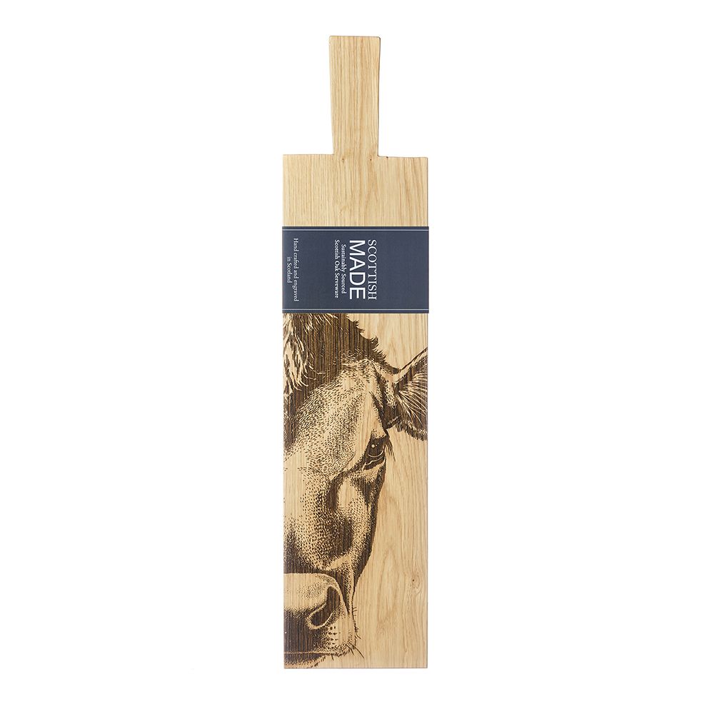 Cow Design Long Oak Serving Paddle