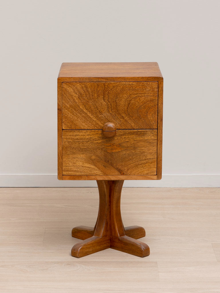 Two Drawer Cube Side Table