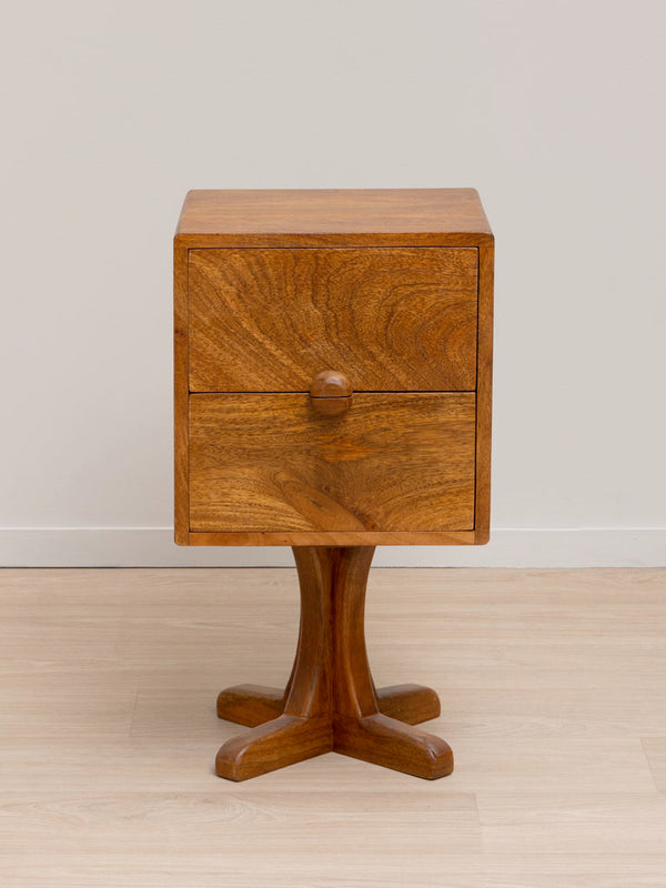 Two Drawer Cube Side Table