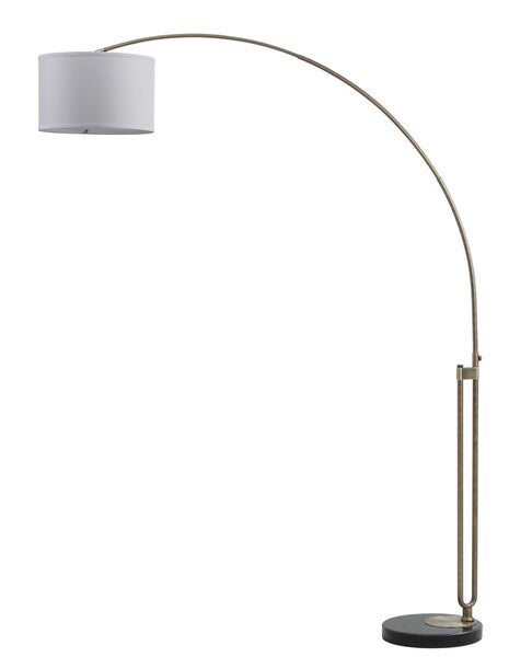 Large Arch Lamp with Marble Base and Linen Shade