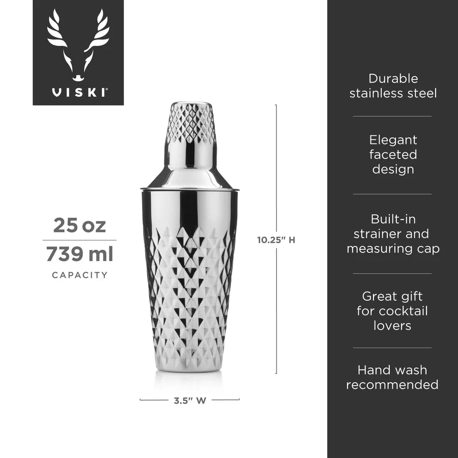 Irving Faceted Stainless Steel Cocktail Shaker