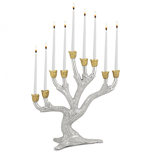 Olive Tree Menorah 9 Branch candelabra