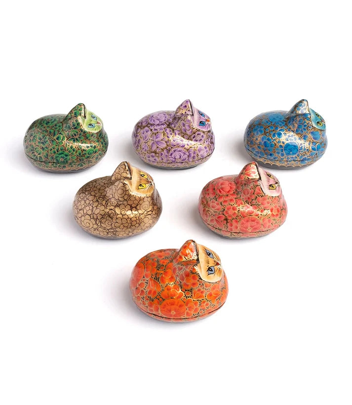Paradise Cat Paper Mache Box (Assorted-Sold Individually)