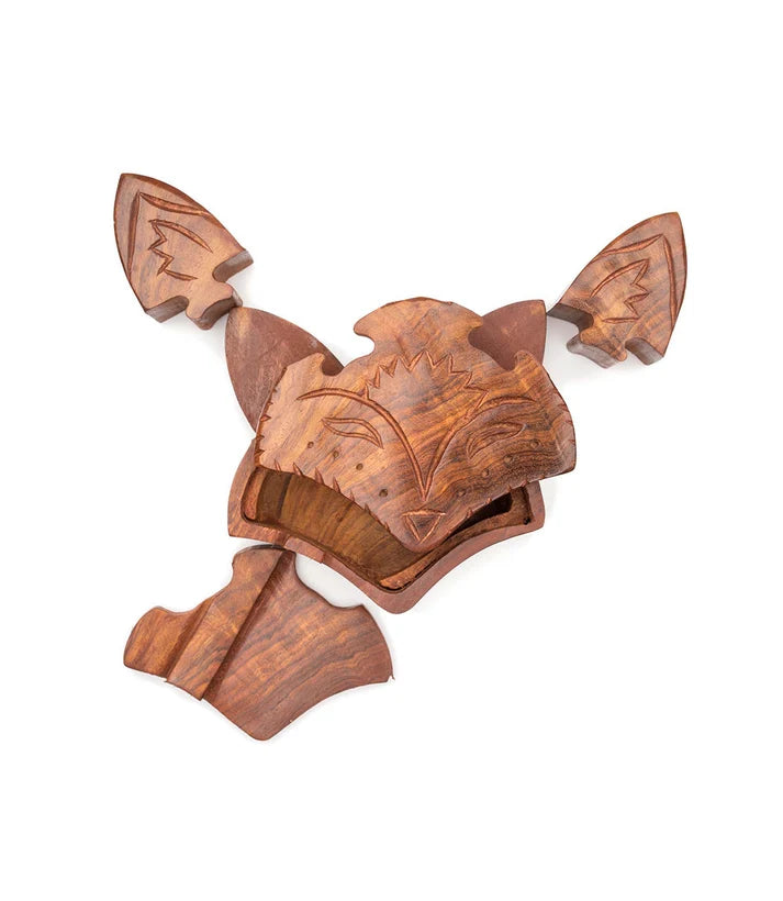 Fox Face Wood Puzzle Box