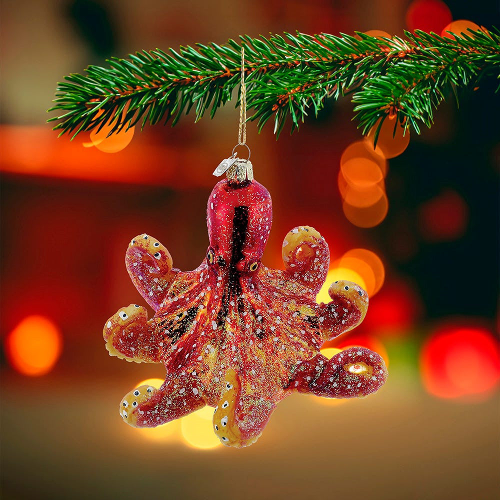 Octopus Glass Ornament