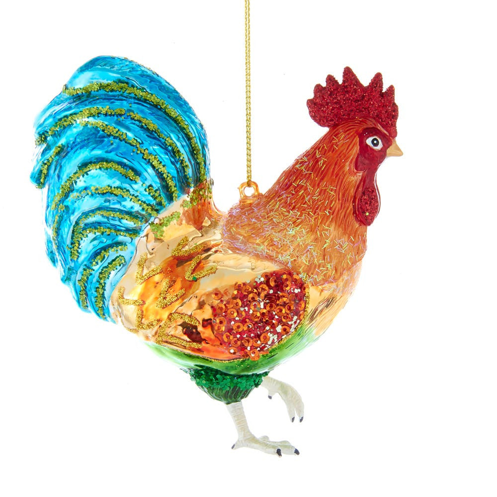 Rooster Glass Ornament