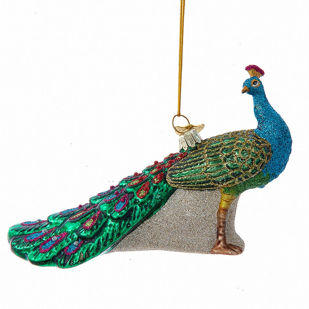 Glass Peacock Ornament