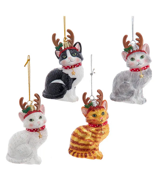 Cat with Antlers Ornament (Assorted Colors)