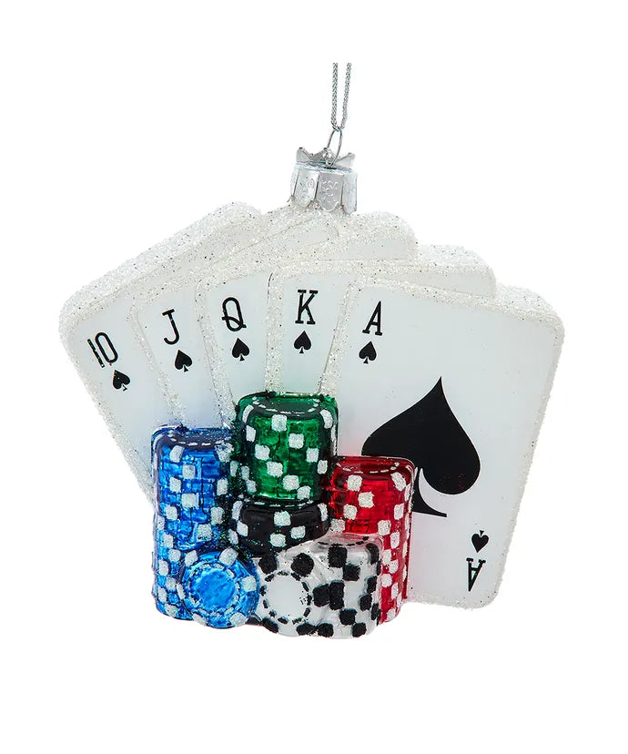 Poker Cards and Chip Ornament