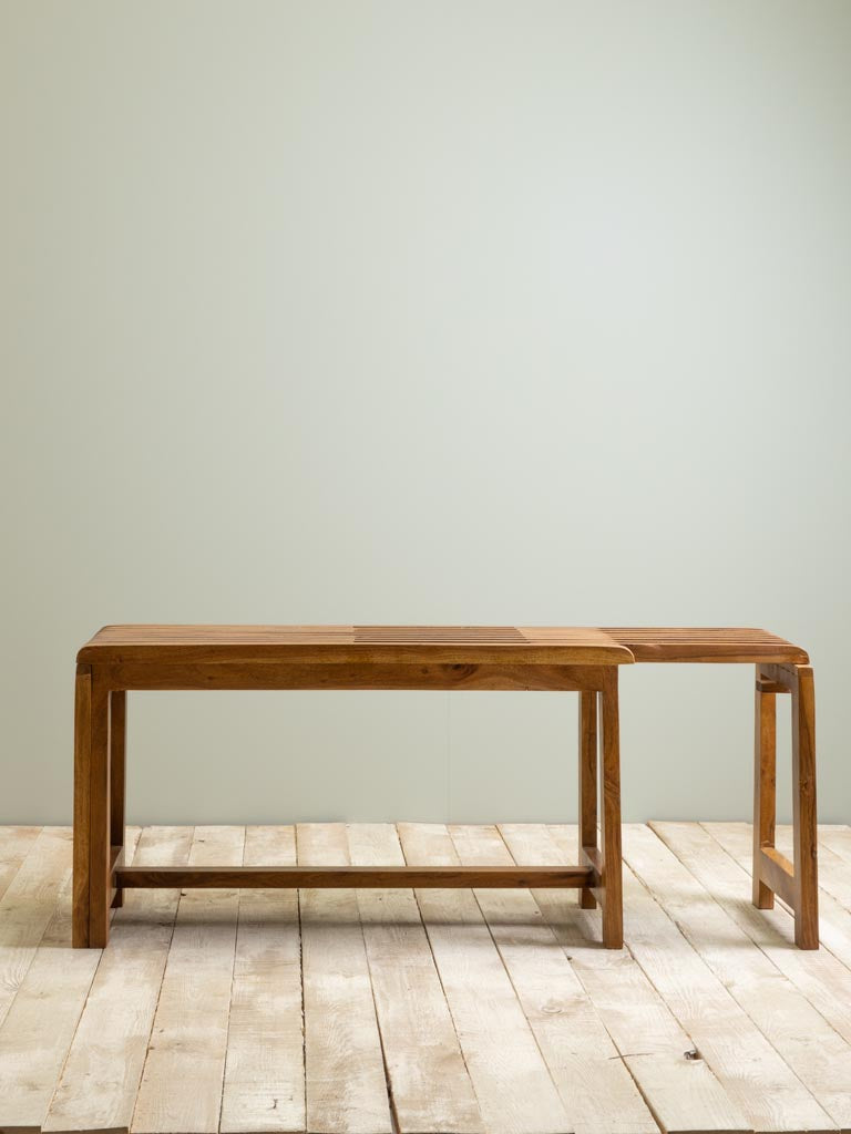 Extendable Acacia Wood Bench