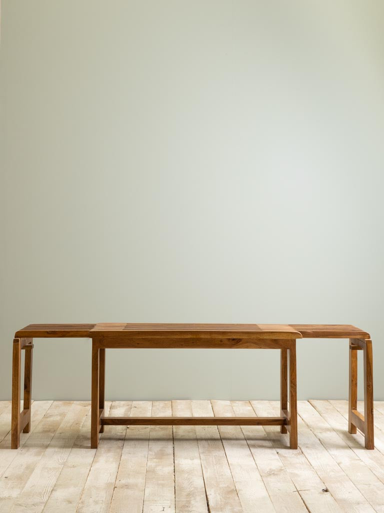 Extendable Acacia Wood Bench