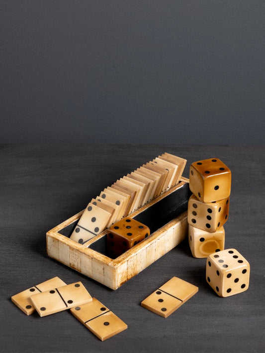 Horn and Resin Domino and Dice Game