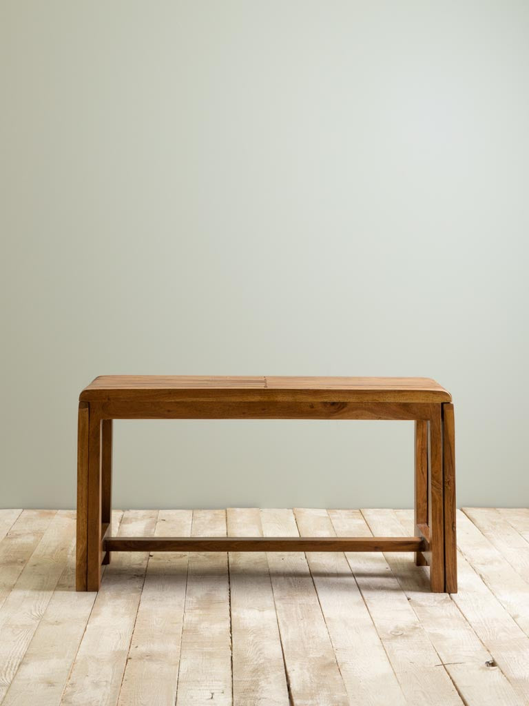 Extendable Acacia Wood Bench