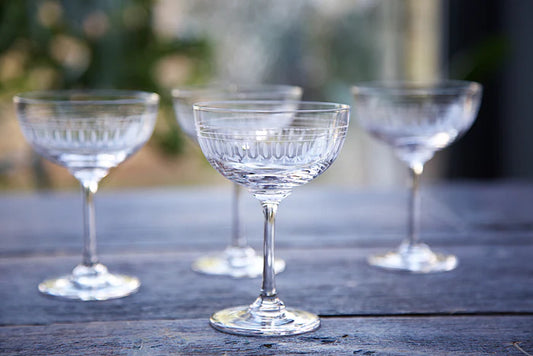 Etched Ovals Champagne Glass