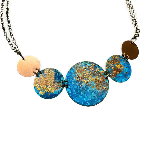 Patina + Copper Circles Necklace