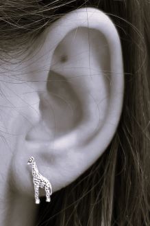 Giraffe Silver Stud Earrings