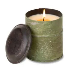GREEN Campfire Spice Tin Candle