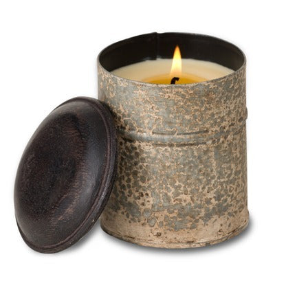 Tobacco Bark Spice Tin Candle (White Tin)