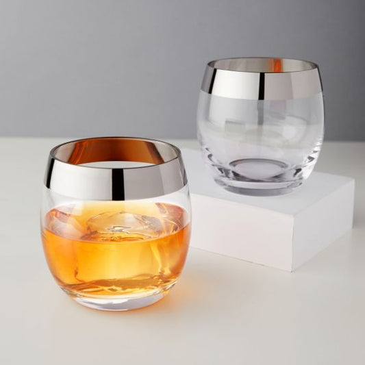 Irving Crystal Chrome-Rim Tumblers