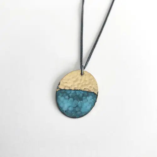 Small Textured Oval Necklace