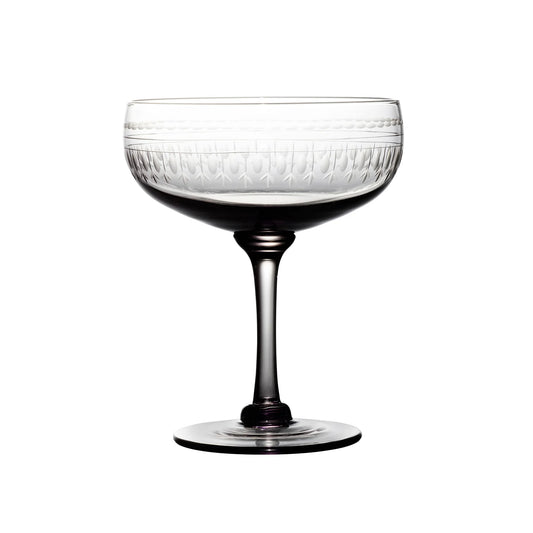 Smoky Etched Ovals Cocktail Glass