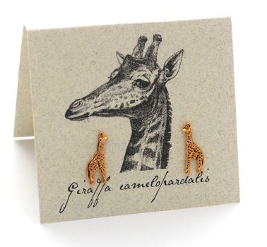 Giraffe Gold Stud Earrings