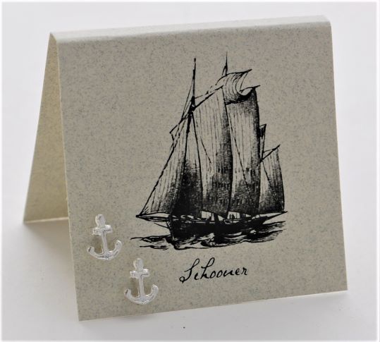 Anchor Silver Stud Earrings