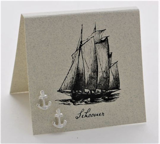 Anchor Silver Stud Earrings