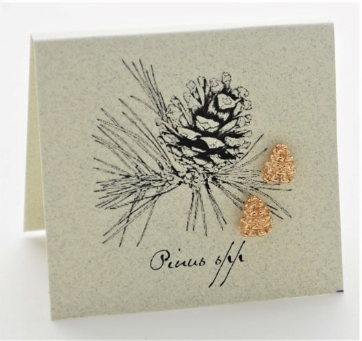 Pinecone Gold Stud Earrings