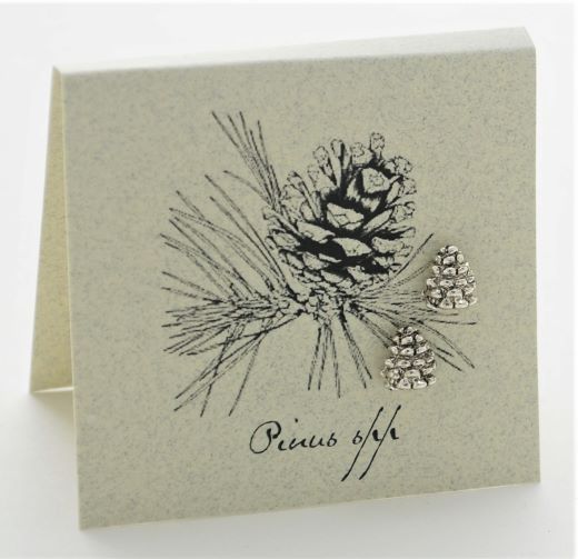 Pinecone Silver Stud Earrings