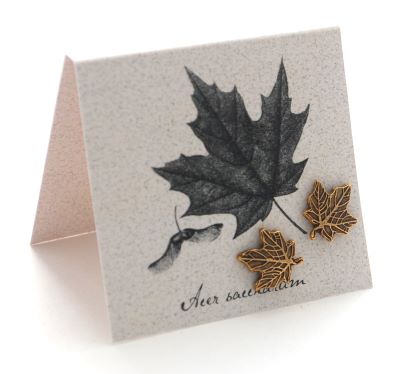 Maple Leaf Gold Stud Earrings