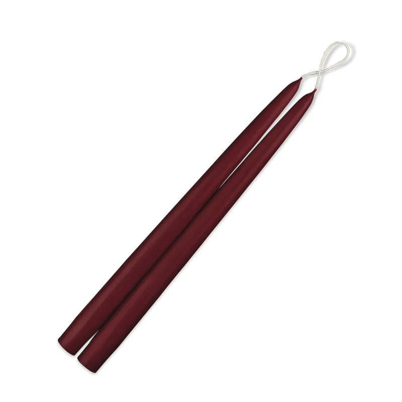 Bordeau 12" Pair of Tapered Candles with CigarBand