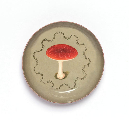 Mushroom Round Enamel Tray