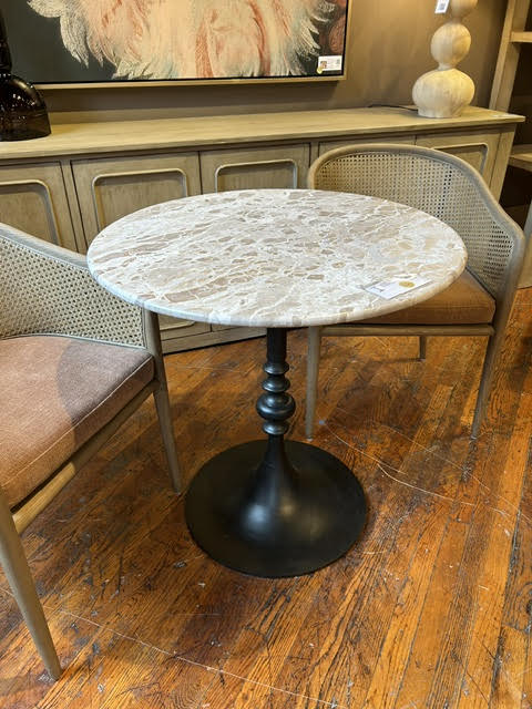 Panther Marble and Iron Bistro Table