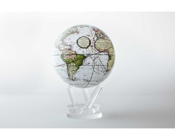 Antique Terrestrial White 4.5" Globe
