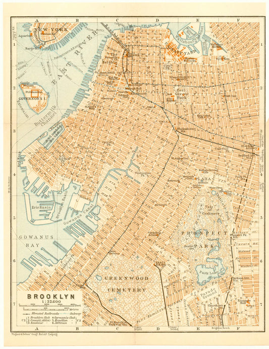 Brooklyn 1909 with Greenwood Framed Map